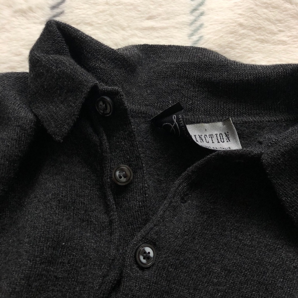 Dark grey wool collared sweater